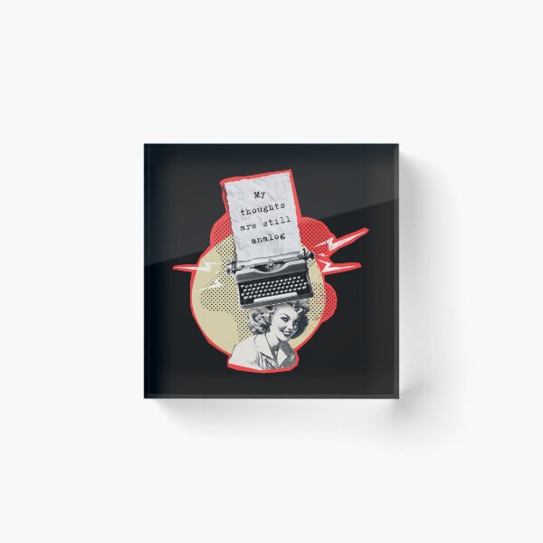 Item preview, My Thoughts Are Still Analog | Vintage Surreal Collage – Woman with Typewriter Head  designed and sold by GlauciaSouEu.