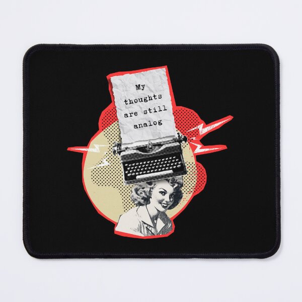 Item preview, My Thoughts Are Still Analog | Vintage Surreal Collage – Woman with Typewriter Head designed and sold by GlauciaSouEu.