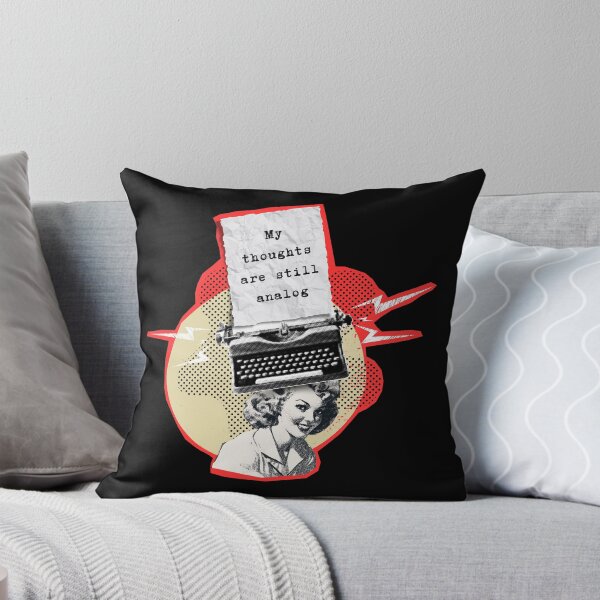 Item preview, My Thoughts Are Still Analog | Vintage Surreal Collage – Woman with Typewriter Head  designed and sold by GlauciaSouEu.