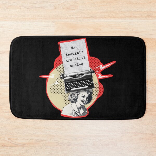 Item preview, My Thoughts Are Still Analog | Vintage Surreal Collage – Woman with Typewriter Head  designed and sold by GlauciaSouEu.
