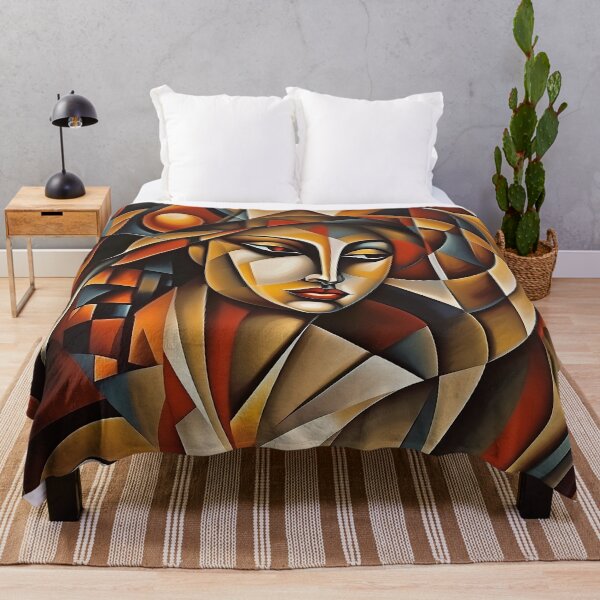 Item preview, Sad Lonely Woman: An Abstract Portrayal | Color Art | Abstract Art | Abstract Cubism designed and sold by UnhingedBird.