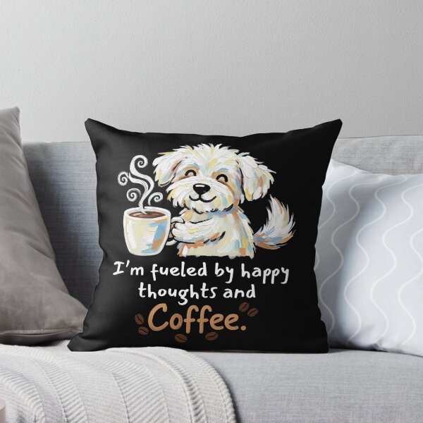Item preview, Dog and Coffee Lover Gift – Positive Morning Vibes Design designed and sold by Jackie2024.
