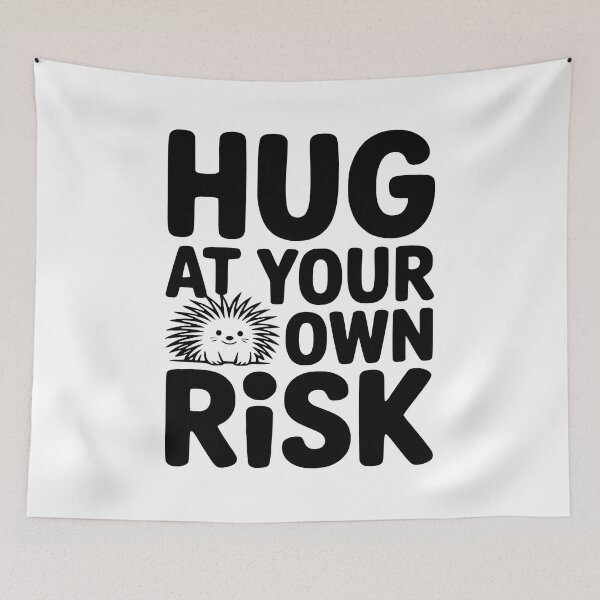 Item preview, Hug At Your Own Risk! Cute Porcupine Pun designed and sold by PMCreative.