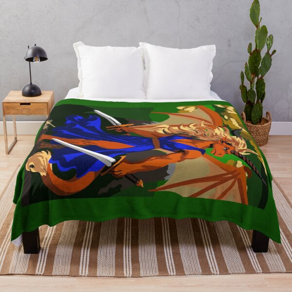 Item preview, Twin Sword Dragon Woman in Blue designed and sold by KlakkDrawsStuff.