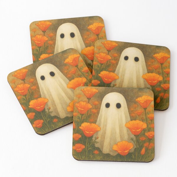 Item preview, Ghost Among the California Poppies – Dreamy Floral Spirit Illustration designed and sold by EmeraldeaArt.