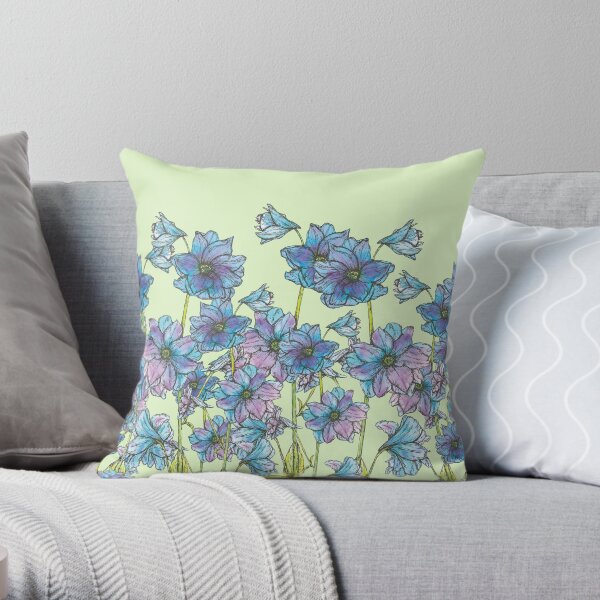 Delphiniums Throw Pillow