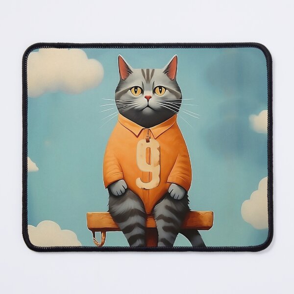 Item preview, Number Nine with Cat | Numerals | Cat Illustration | Cat Art designed and sold by UnhingedBird.