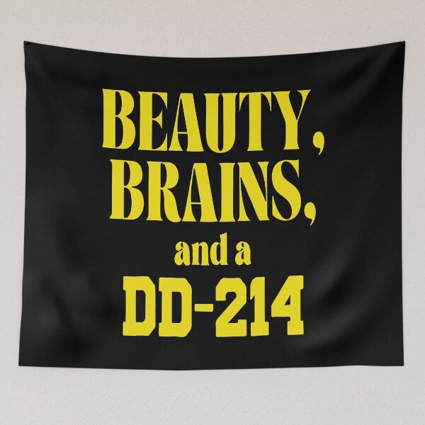 Item preview, Beauty Brains And A Dd-214, Funny 4th July USA Flag designed and sold by PrintItStudio.