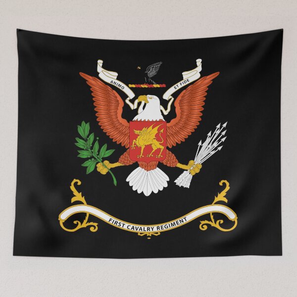 Item preview, Army - Regimental Colors - 1st Cavalry Regiment  - Animo Et Fide wo Background X 300 designed and sold by Military Insignia Products.