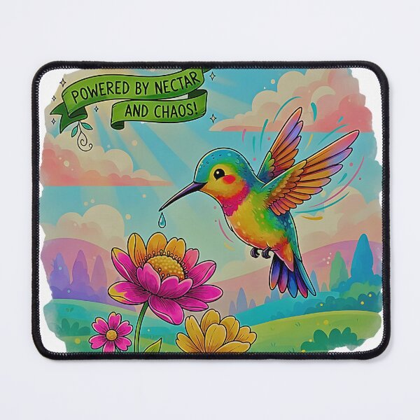 Item preview, Powered by Nectar and Chaos – Funny Cute Hummingbird Nature Design designed and sold by NatureNookTees.
