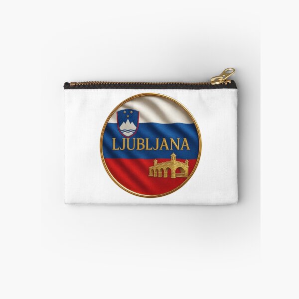Item preview, Ljubljana Slovenia Flag Emblem - Golden Triple Bridge Design Souvenir designed and sold by Annika Shurafa.