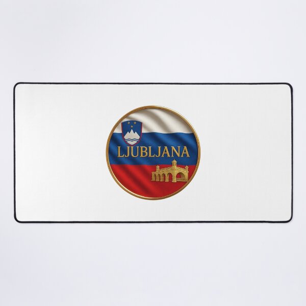 Item preview, Ljubljana Slovenia Flag Emblem - Golden Triple Bridge Design Souvenir designed and sold by Annika Shurafa.