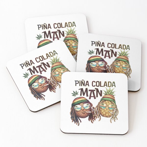 Item preview, Piña Colada Man Rasta Vibes | Reggae Pineapple Coconut Duo designed and sold by Hen-C-Art.