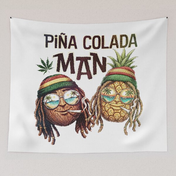 Item preview, Piña Colada Man Rasta Vibes | Reggae Pineapple Coconut Duo designed and sold by Hen-C-Art.