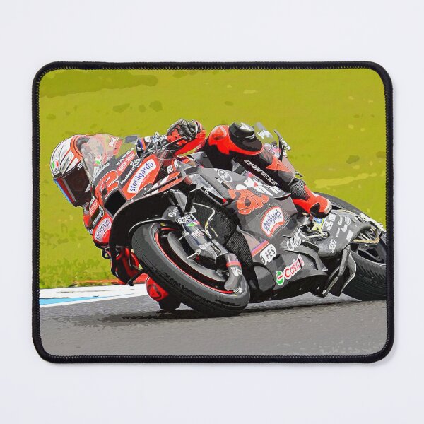 Item preview, Marco Bezzecchi racing his 2025 MotoGP motorcycle in the corners watercolor designed and sold by Rodissimus1984.
