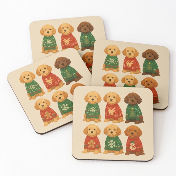 Item preview, Festive Cockapoo Christmas Sweater Dogs – Cute Holiday Illustration designed and sold by nastypastys.