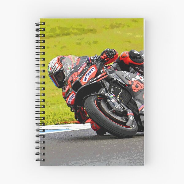 Item preview, Marco Bezzecchi racing his 2025 MotoGP motorcycle in the corners abstract designed and sold by Rodissimus1984.