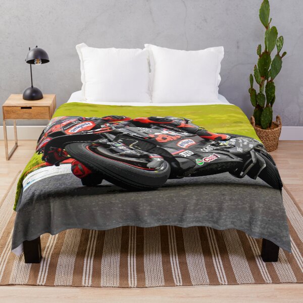 Item preview, Marco Bezzecchi racing his 2025 MotoGP motorcycle in the corners abstract designed and sold by Rodissimus1984.