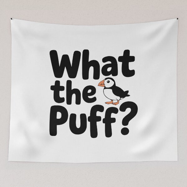 Item preview, What The Puff? Cute Puffin Pun designed and sold by PMCreative.