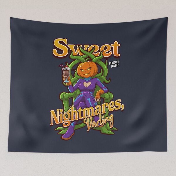 Item preview, Sweet Nightmares Darling Pinup Spooky Babe Pumpkin designed and sold by RGB Estudio Creativo.