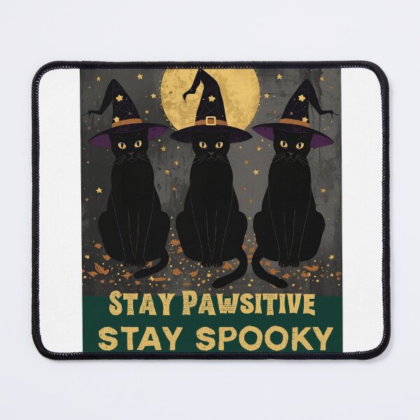Item preview, Stay Pawsitive, Stay Spooky” T-Shirt – Witch Cat Design with Full Moon & Stars | Cute Halloween Tee for Cat Lovers | Funny Fall Apparel designed and sold by SassyArtist9006.