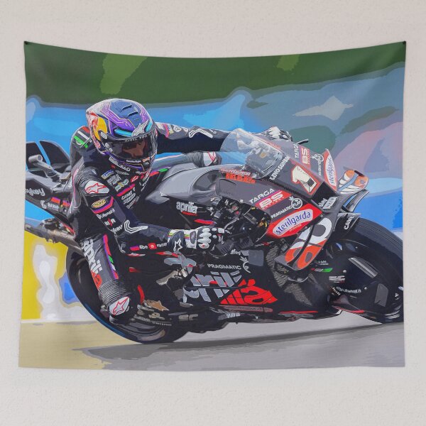 Item preview, Jorge Martin racing his 2025 MotoGP motorcycle watercolor designed and sold by Rodissimus1984.