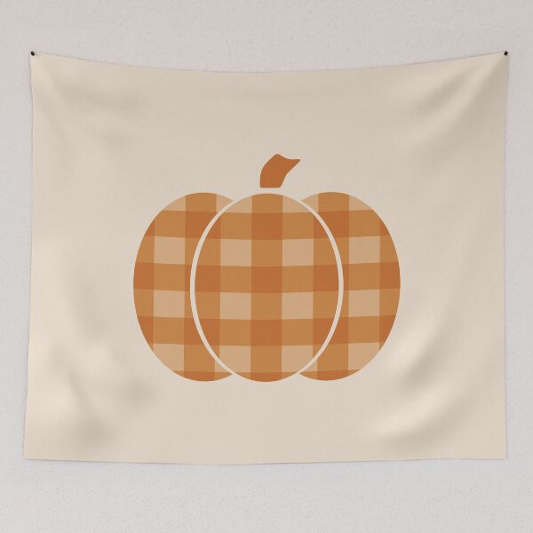 Item preview, Checkered patchwork pumpkin fall decor designed and sold by CroesCreations.