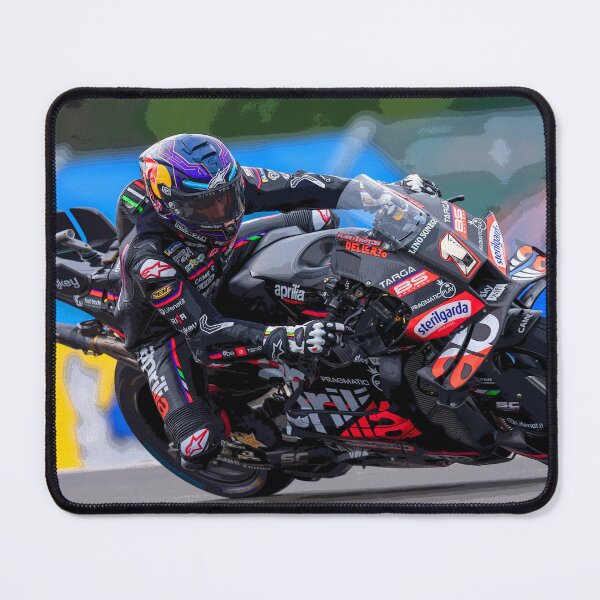 Item preview, Jorge Martin racing his 2025 MotoGP motorcycle abstract designed and sold by Rodissimus1984.