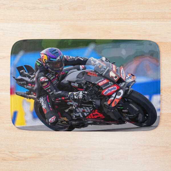 Item preview, Jorge Martin racing his 2025 MotoGP motorcycle abstract designed and sold by Rodissimus1984.