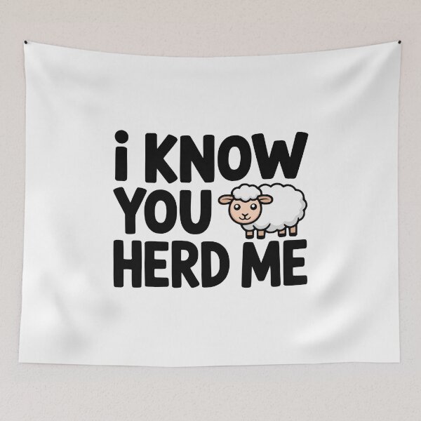 Item preview, I Know You Herd Me! Cute Sheep Pun designed and sold by PMCreative.