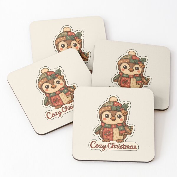 Item preview, Christmas Vintage Patchwork Penguin – Cozy Christmas Cute Sticker designed and sold by Nuist25.