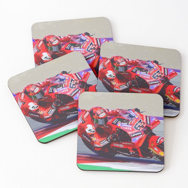 Item preview, Francesco Bagnaia racing his 2025 motogp motorcycle watercolor designed and sold by Rodissimus1984.