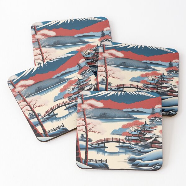 Item preview, Mount Fuji Dawn - Japanese Ukiyo-e Winter Landscape Art Print designed and sold by Vandy Fullam.