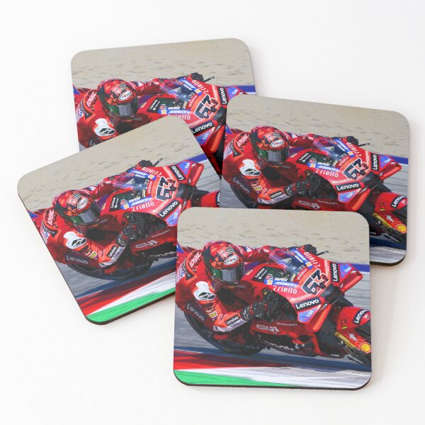 Item preview, Francesco Bagnaia racing his 2025 motogp motorcycle abstract designed and sold by Rodissimus1984.