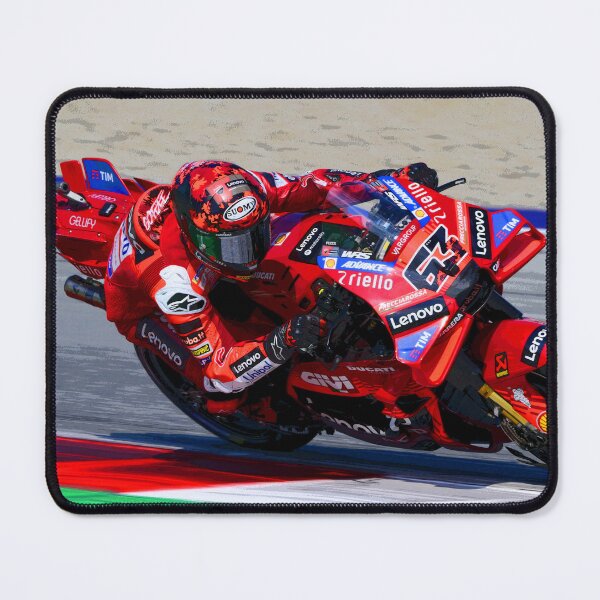 Item preview, Francesco Bagnaia racing his 2025 motogp motorcycle abstract designed and sold by Rodissimus1984.