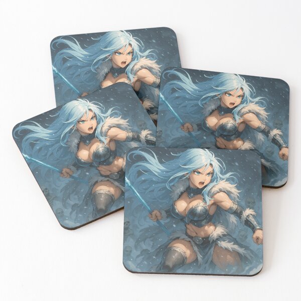 Item preview, Frost Queen Berserker – Anime Nordic Ice Warrior Woman designed and sold by NorseDrip.