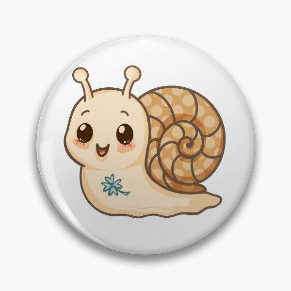 Item preview, Cute kawaii snail with green leaf  designed and sold by JuKoArt.