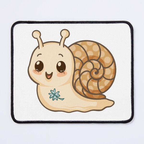 Item preview, Cute kawaii snail with green leaf  designed and sold by JuKoArt.