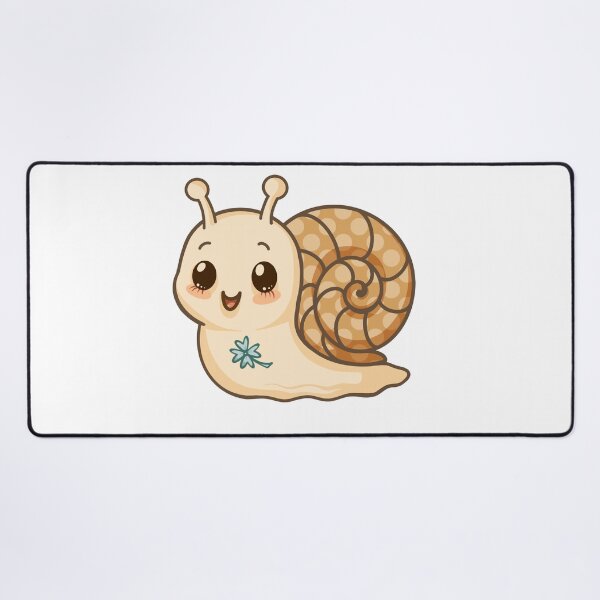 Item preview, Cute kawaii snail with green leaf designed and sold by JuKoArt.