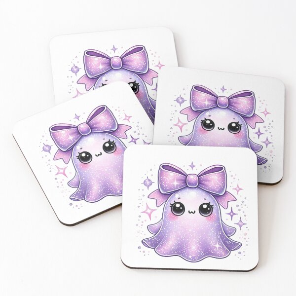 Item preview, Cute Kawaii Ghost with Bow | Adorable Pastel Halloween Spirit designed and sold by TeeMoods.