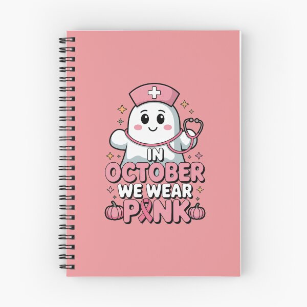Item preview, In October We Wear Pink Nurse Ghost Halloween 2025 designed and sold by Ania_BM.