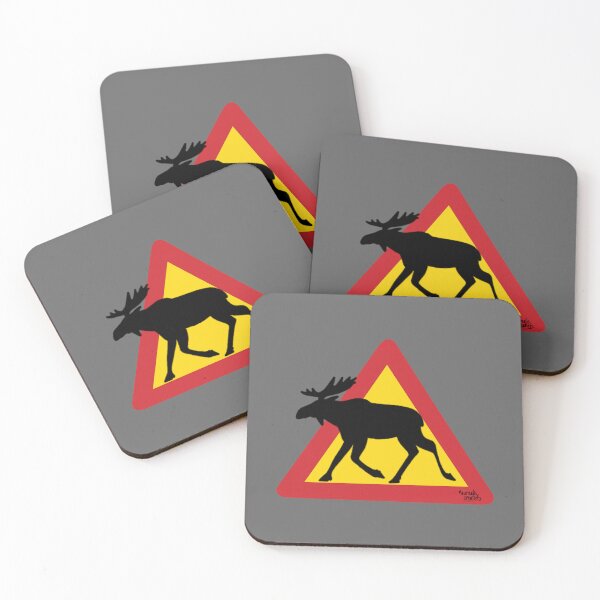 Item preview, Moose Warning Sign in Finland - Traffic sign designed and sold by Aurealis.