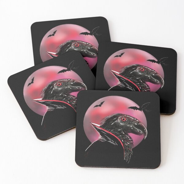 Item preview, Dracula Parrot Blood Moon Illustration designed and sold by HRSCreates.