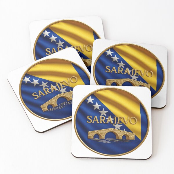Item preview, Sarajevo Bosnia Flag Emblem - Golden Latin Bridge Design Souvenir designed and sold by Annika Shurafa.