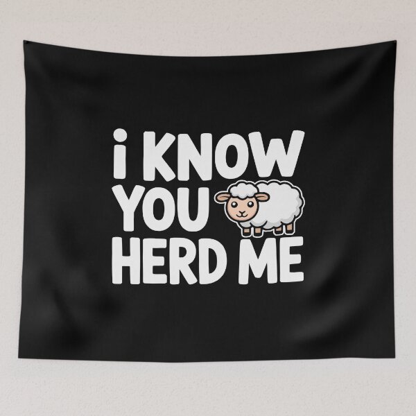 Item preview, I Know You Herd Me! Funny Sheep Pun designed and sold by PMCreative.