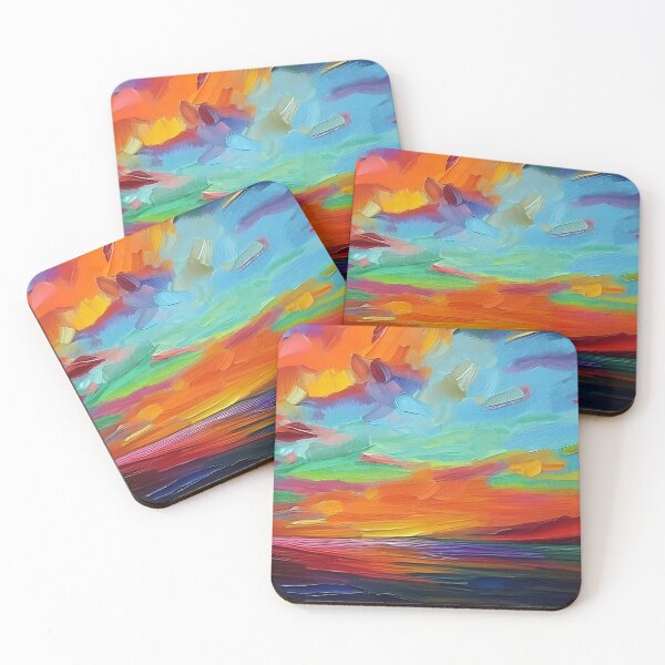 Item preview, Colorful Sunset Seascape Oil Painting | Landscape Oil Painting | Scenery Painting | Oil Painting Artwork designed and sold by UnhingedBird.