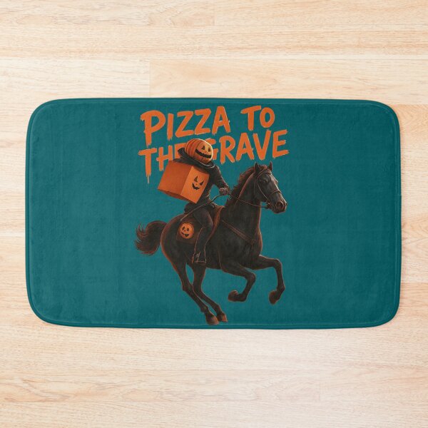 Item preview, Pizza to the Grave Headless Horseman Halloween – Funny Delivery Rider Art designed and sold by petpuppymania.