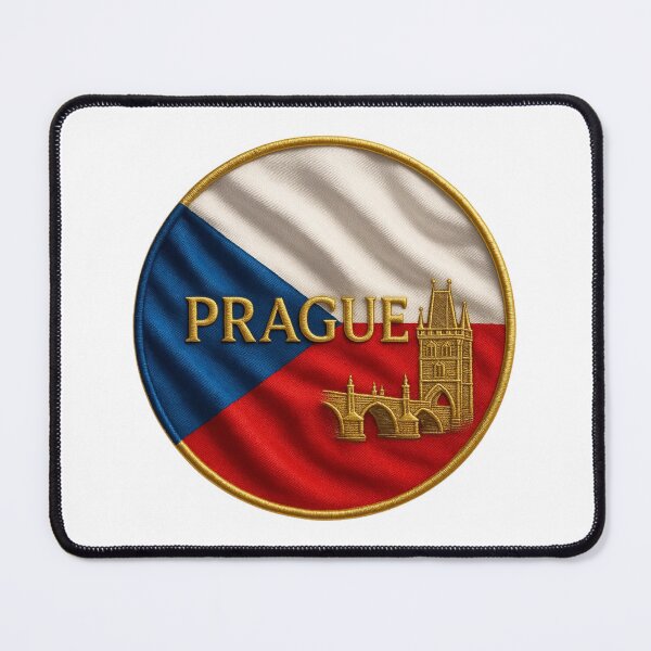 Item preview, Prague Czech Republic Flag Emblem - Golden Charles Bridge Design Souvenir designed and sold by Annika Shurafa.