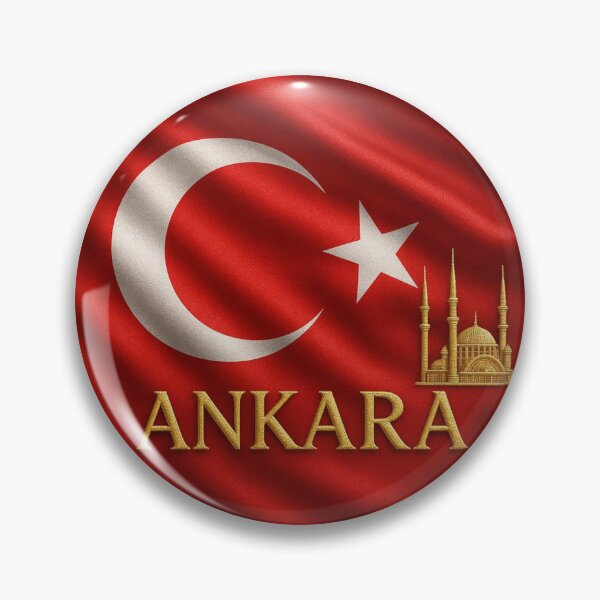 Artikelvorschau, Ankara Turkey Flag Emblem – Golden Mosque Design Souvenir entworfen und verkauft von Annika Shurafa.