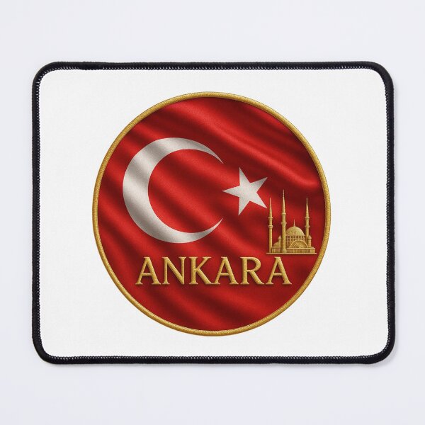 Item preview, Ankara Turkey Flag Emblem - Golden Mosque Design Souvenir designed and sold by Annika Shurafa.